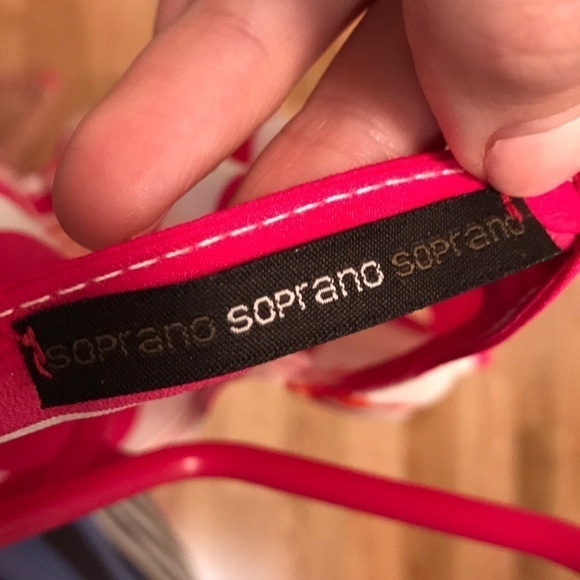 Soprano Pink and Orange Stripe Flowy Summer Dress - Picture 3 of 3